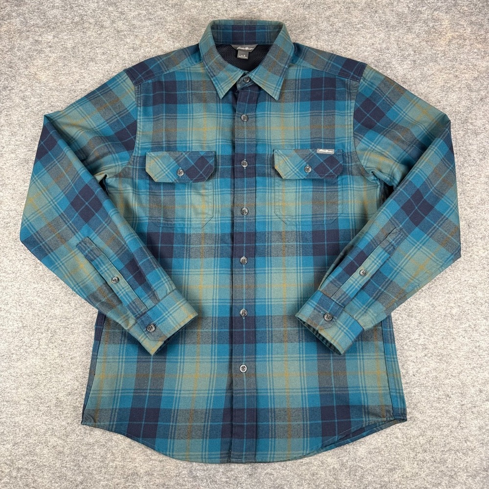 Eddie Bauer Favorite Flannel Button Up Shirt Long Sleeve Plaid Mens Small S